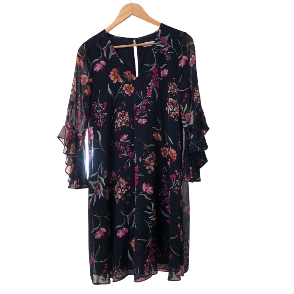 Calvin Klein Women’s  Floral 3/4 Sleeve Shift Dress. Size:8